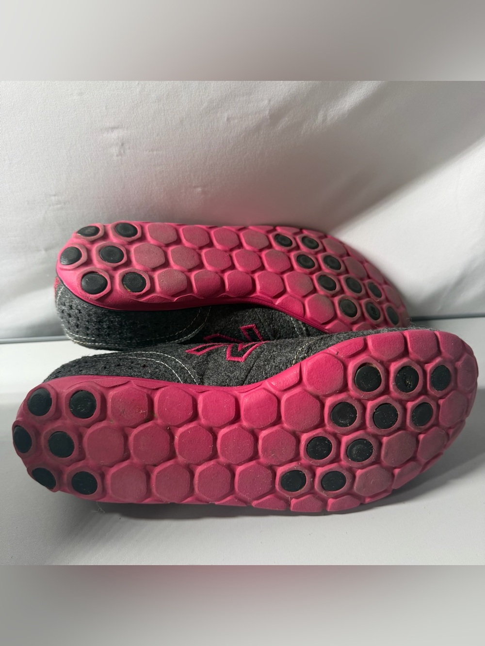 New Balance Gray Sneaker with Pink Accents and Light Blue Laces - Picture 6 of 11